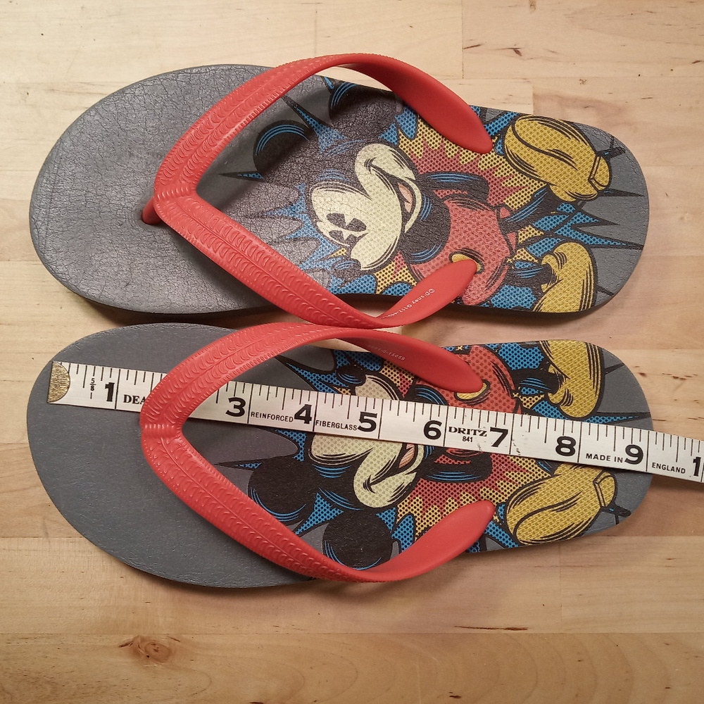 Mickey Mouse Flip Flops Sandals Womens 6 Kids 3-4* - Picture 2 of 6